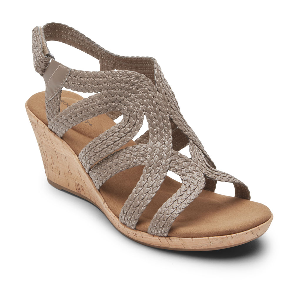 Rockport Womens Briah Braided - Sandals Grey - BKV923870